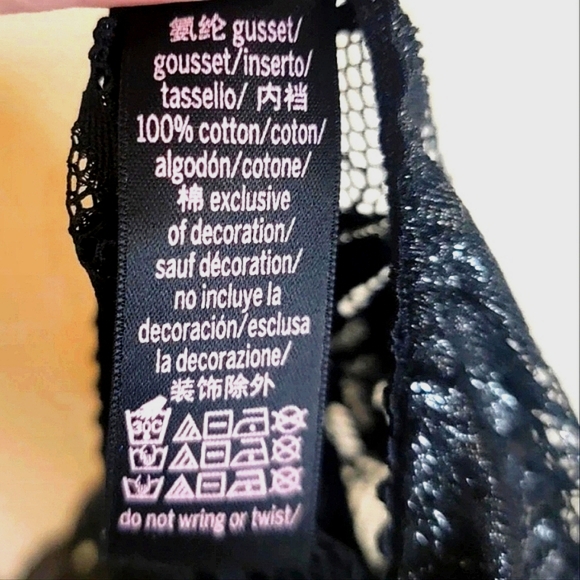 Victoria's Secret XS Strappy Lace Bodysuit Teddy Black Metallic Palm - Picture 8 of 9